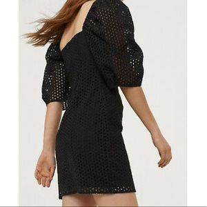 H&M black broderie anglaise dress